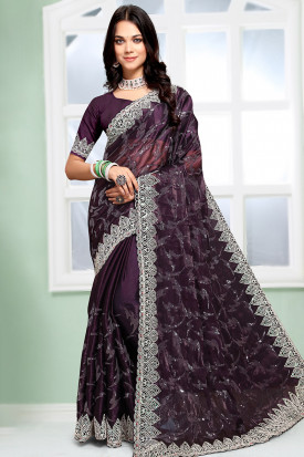 Tall 40 Violet Saree Silhouette™–