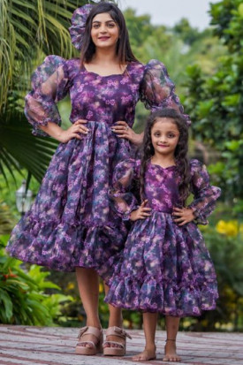 Mom and daughter designer dresses top