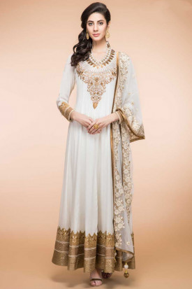 White churidar top umbrella dress designs