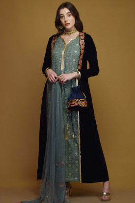 Ethnic gown with jacket sales