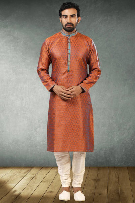 Orange kurta pajama best sale punjabi