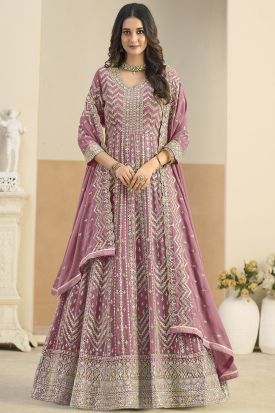 strapless open back dress Designer Pink Frock Lehenga for Pakistani Mehndi Dresses – Nameera by Farooq main image 0