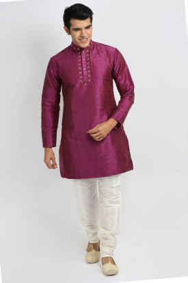 Magenta colour online kurta pajama