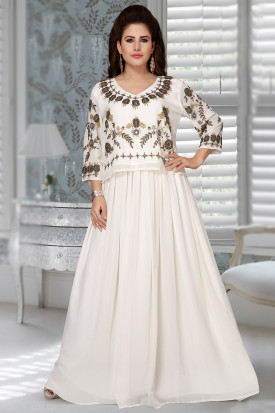 White gown kurti on sale