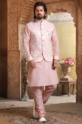 Men s Pink Kurta Online Andaaz Fashion USA Worldwide