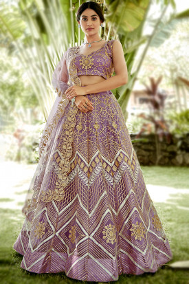 Embroidered lehengas online sales