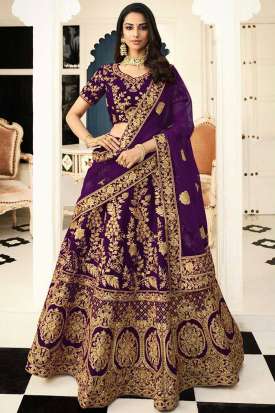 Buy Purple Bridal Wear Indian Dresses Online for Women in USA