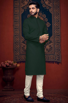 Buy Green Wedding Wear Punjabi Kurta Pajama Online for Men in USA