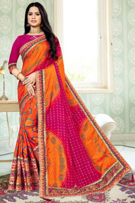 Buy Bandhani Sarees Online USA Shop Bandhej Bandhani Silk Sarees