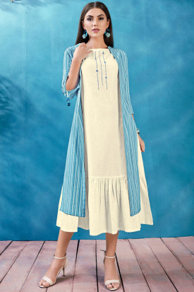 White frock style kurti sales