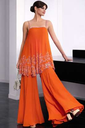 Buy Indo Western Orange Indian Dresses Online for Women in USA