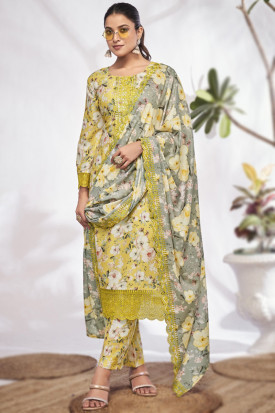 Cotton floral print salwar kameez top
