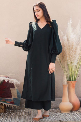 Buy Latest Trouser Suit in Black Plain Fabric LSTV114771