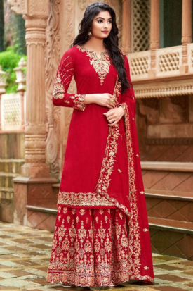 Red Sharara Suits: Buy Red Sharara Suits for Women Online in USA Red Sharara Suits: Buy Red Sharara Suits for Women Online in USA