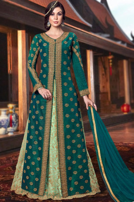 Salwar Kameez Collection Ethnic Jacket Style Net Salwar Kameez