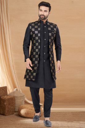 Buy Indo Western Black Traditional Indian Dresses Online for Men in UK