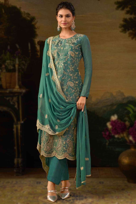 Green Chinnon Pant Style Wedding Ceremony Suit main image 1