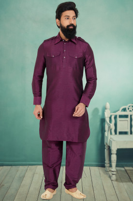Purple pathani suit outlet