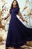 Resham Embroidered Georgette Blue Anarkali Suit
