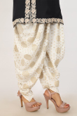 Organza Black Embroidered Straight Cut Dhoti Suit