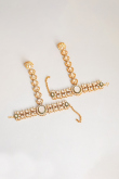 Alloy Dark Green Beads Embellished Bridal Set 