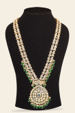 Alloy Dark Green Beads Embellished Bridal Set 