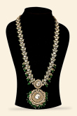 Kundan Embellished Alloy Bottle Green Bridal Set 