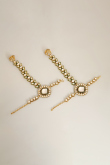 Kundan Embellished Alloy Bottle Green Bridal Set 