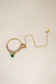 Kundan Embellished Alloy Bottle Green Bridal Set 