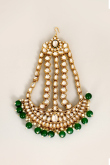Kundan Embellished Alloy Bottle Green Bridal Set 