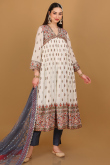 Ivory Georgette Embroidered Trouser Suit for Wedding & Party