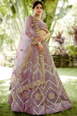 Lavender Net Lehenga with Gota Patti & Sequin Work