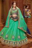 Green Art Silk Lehenga with Art Silk Choli