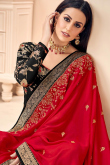 Woven Zari Jacquard Dark Black Trouser Suit