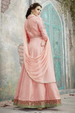 Lovely Georgette Anarkali Suit In Pastel Pink Color With Resham Embroidered