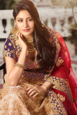 Purple with Cream Banglori Silk Lehenga with Banglori Silk Choli