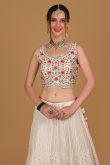White Georgette Embroidered Lehenga