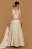 White Georgette Embroidered Lehenga