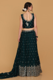 Bottle Green Georgette Embroidered Lehenga