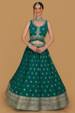 Turquoise Green Georgette Embroidered Lehenga