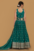 Turquoise Green Georgette Embroidered Lehenga