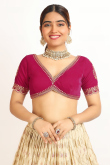Silk Cream Beige Embroidered Flared Lehenga 