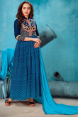 Lovely Net Anarkali Suit In Blue Color 