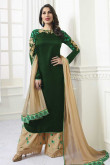 Castleton Green Georgette Palazzo Pant Suit With Resham Work