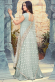 Anarkali Suit In Ash Grey Color With Dori Embroidered