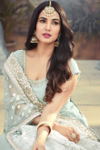 Anarkali Suit In Ash Grey Color With Dori Embroidered