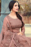 Anarkali Suit In Misty Rose Color With Resham Embroidered