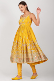 Noor-e-Zar Mustard Yellow Anarkali Ensemble