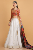 White Traditional Georgette Lehenga for Wedding & Party