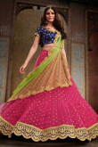 Blue with Pink Georgette Lehenga with Georgette Choli